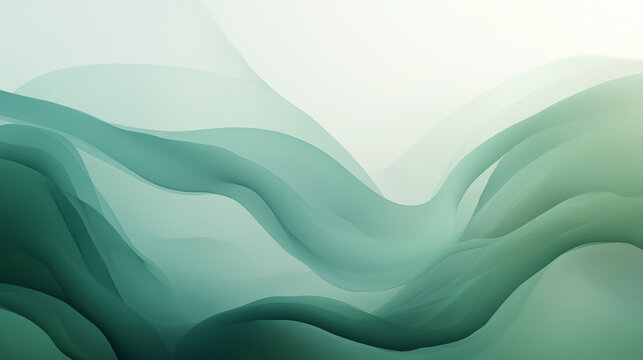 This is a stylish design with soft green shapes and a blurred, colorful look. It's perfect for a company's branding, maybe for a logo or a website.