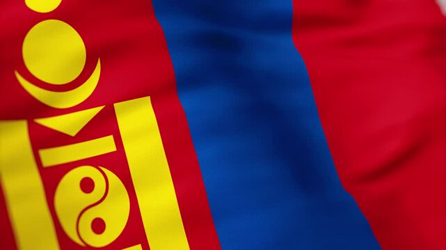 Mongolia Flag waving 4k independence day