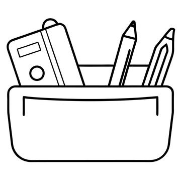 black and white school supplies clip art preview