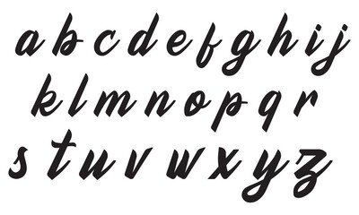 Handwritten modern brush calligraphy Alphabet isolated on white and black background. Vector illustration. EPS 10
