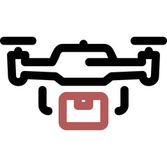 Simple vector icon drone delivery