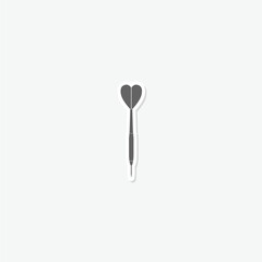 Dart arrow icon sticker isolated on gray background