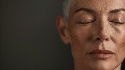 Fototapeta premium A woman with a serious expression on her face