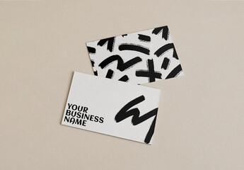 Stationery Flatlay Business Cards Mockup