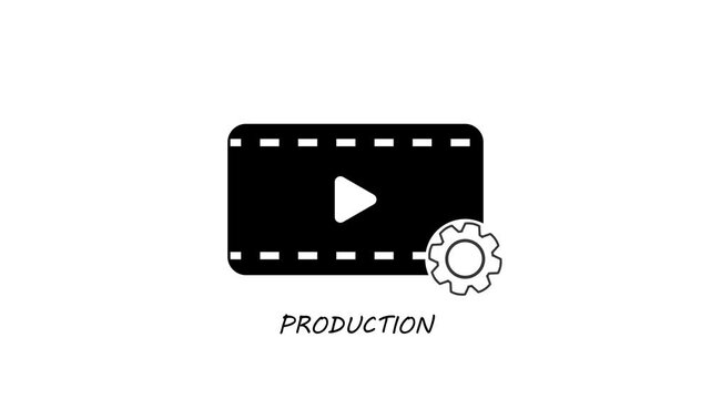 Video clapper board icon, film-making clapper board, clapper video icon.cinema 4k