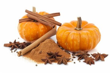 A fresh Pumpkin spice and Pumpkin spice Power isolated on white