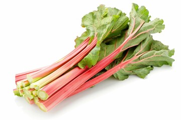 A fresh Rhubarb isolated on white