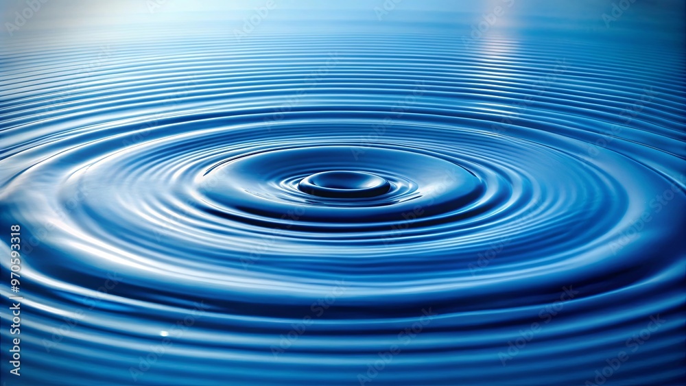 Poster simplified water ripple pattern with smooth curves and gentle movement