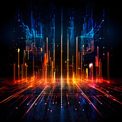 Abstract Painting of a Digital Matrix