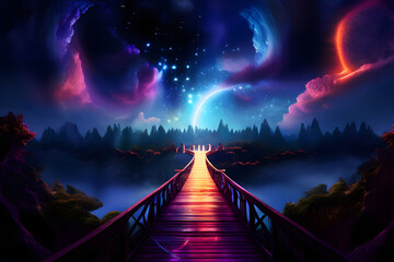 Celestial Bridge Connecting Two Worlds