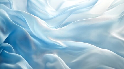 Obraz premium Soft blue silk fabric folds creating a