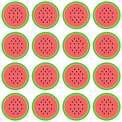 Fototapeta premium watermelon pattern in flat style on white background