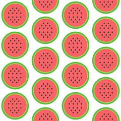 watermelon pattern in flat style on white background