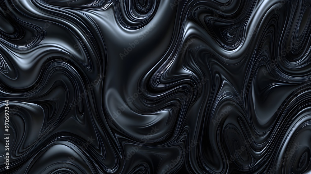 Poster abstract black swirls