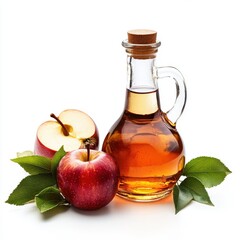 Apple Cider Vinegar on white background