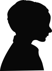 a boy head silhouette vector