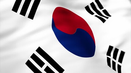 South Korea Flag waving 4k independence day