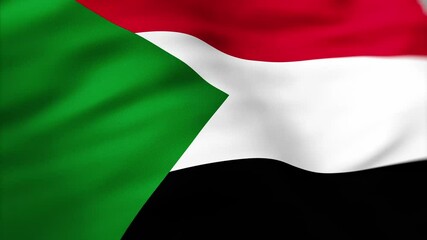 Sudan Flag waving 4k independence day