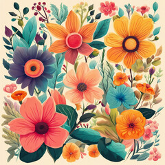 colorful flower illustration background