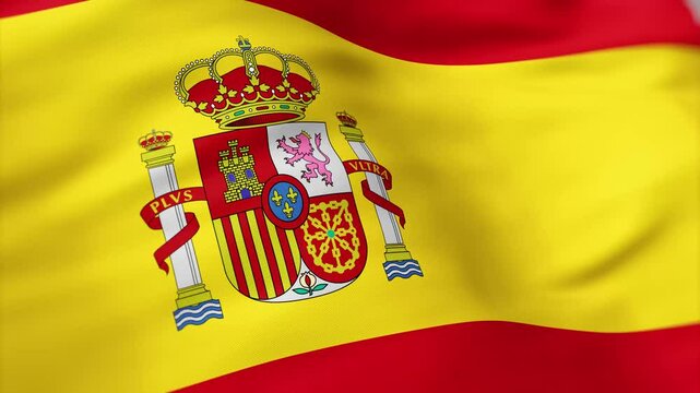 Spain Flag waving 4k independence day