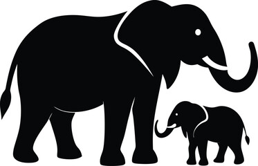Obraz premium elephant silhouette vector