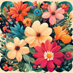 colorful flower illustration background