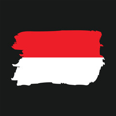 Indonesia flag brush strokes grunge texture design. Grunge brush stroke effect. Vector