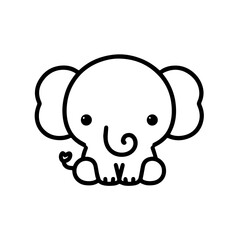 elephant icon and logo vector illustration.