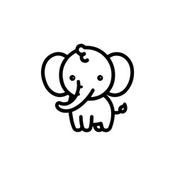 elephant icon and logo vector illustration.