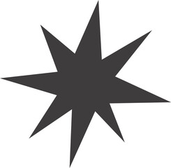 Star shape icon. Y2k abstract irregular shiny sparkle. Flash sparks starburst graphic element. Twinkle sticker. Black minimal flat simple sign.