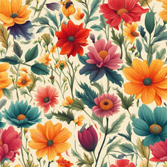 colorful flower illustration background
