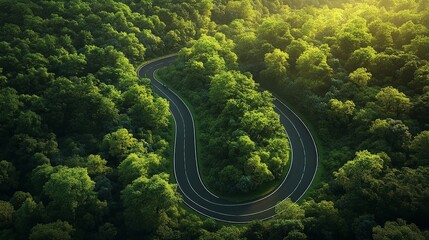 Imagine a winding road cutting through a lush forest, the tall trees creating a natural canopy overhead