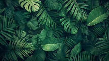 Tropical green leaves nice background