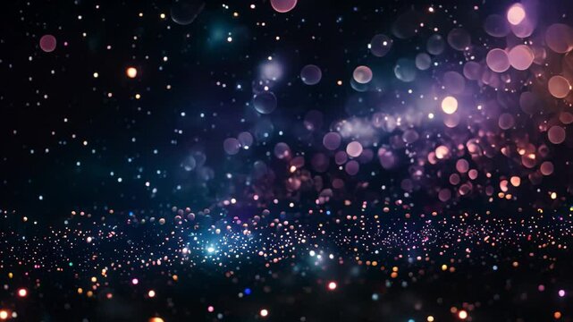 A close-up view of a vibrant, sparkling constellation of topaz specks against a dark blue background, A sparkling constellation of shimmering specks