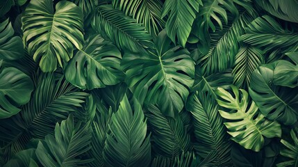 Tropical green leaves nice background