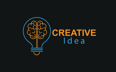 Creative brain logo design vector