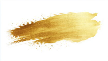 Textured gold paint marks painted with a brush on a white background.