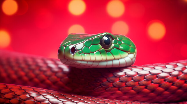 Happy Chinese New Year 2025, snake on the Christmas background