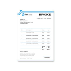 Obraz premium Minimal professional Business Invoice Design template