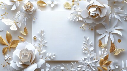 ペーパークラフトのお花のフレーム