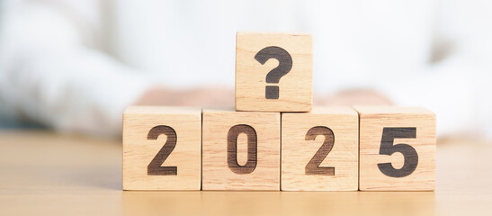2025 New year with questions mark. FAQ, frequency asked questions, Answer, Q and A, Information,...
