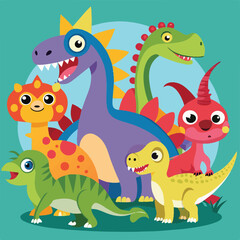 Naklejka premium set of funny cartoon animals