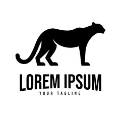Silhouette of Jaguar Leopard Puma Lion Panther Cheetah Tiger logo design