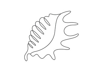 Seashell continuous one line drawing vector illustration