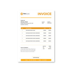 Minimal professional Business Invoice Design template