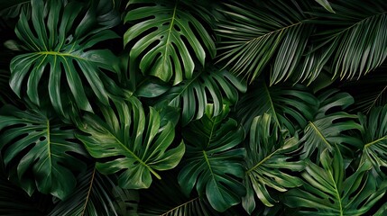 Tropical green leaves nice background
