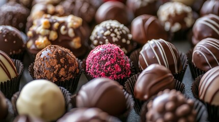 Picture a decadent chocolate shop with handmade truffles and confections.
