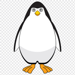 penguin vector icon isolated on transparent background.Cute penguin icon .vector illustration .