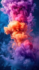 Obraz premium Abstract piece with a harmonious blend of contrasting colors, created through the dynamic interplay of flicking, dripping and splashing paint.