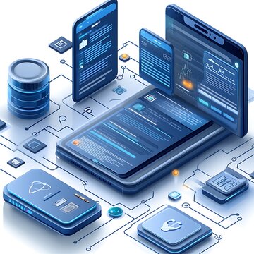  illustration of HIPAA Compliance, Showcase healthcare professionals and IT specialists ensuring compliance with the Health Insurance design 